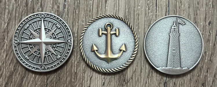 Nautical Trio Magnetic Golf Ball Markers Set