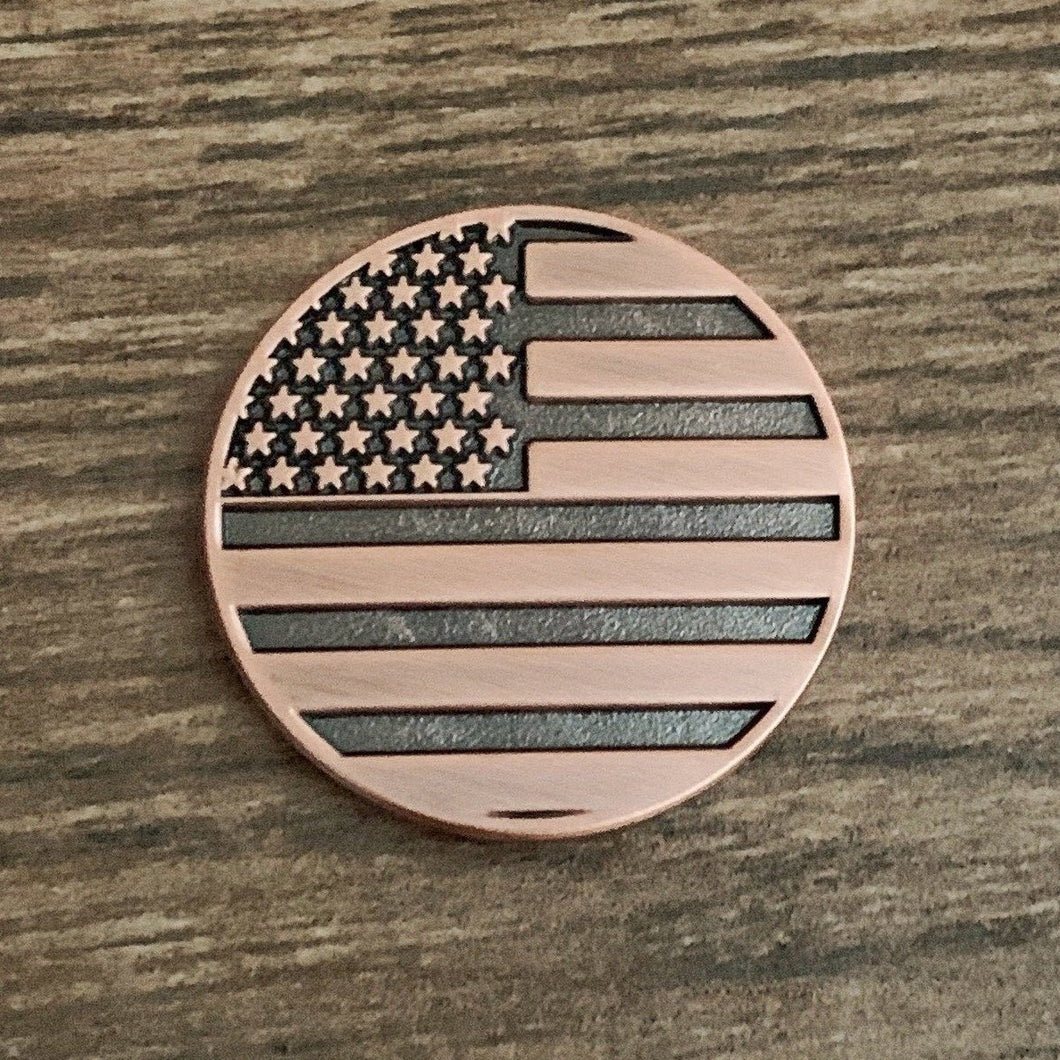 American Flag Magnetic Golf Ball Marker | Copper | Full Metal Markers