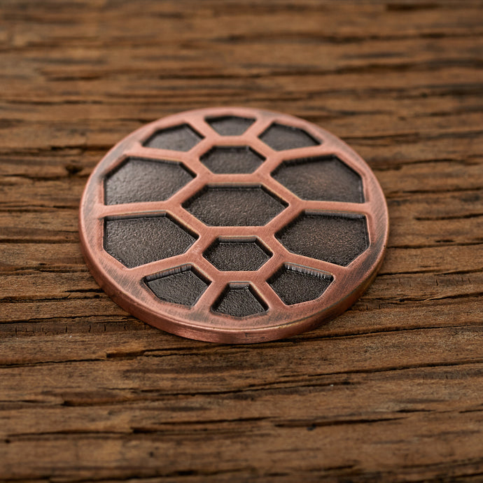 Turtle Shell Magnetic Golf Ball Marker | Copper | Full Metal Markers