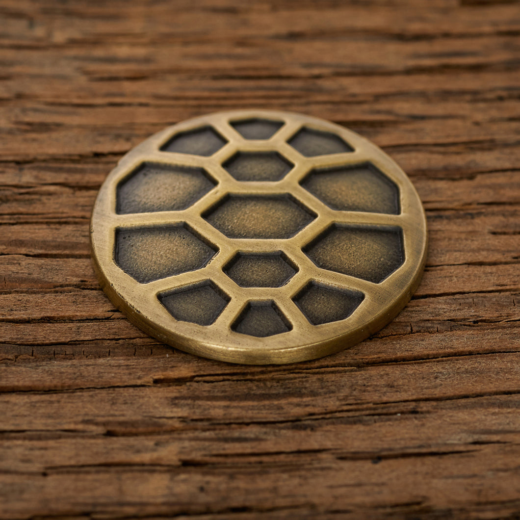 Turtle Shell Magnetic Golf Ball Marker | Brass | Full Metal Markers