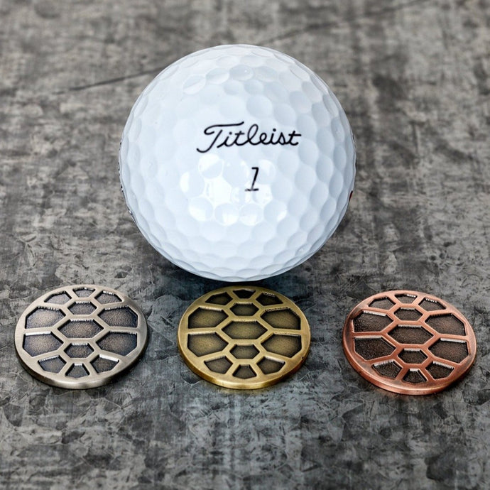Turtle Shell Trio Magnetic Golf Ball Markers Set | Full Metal Markers