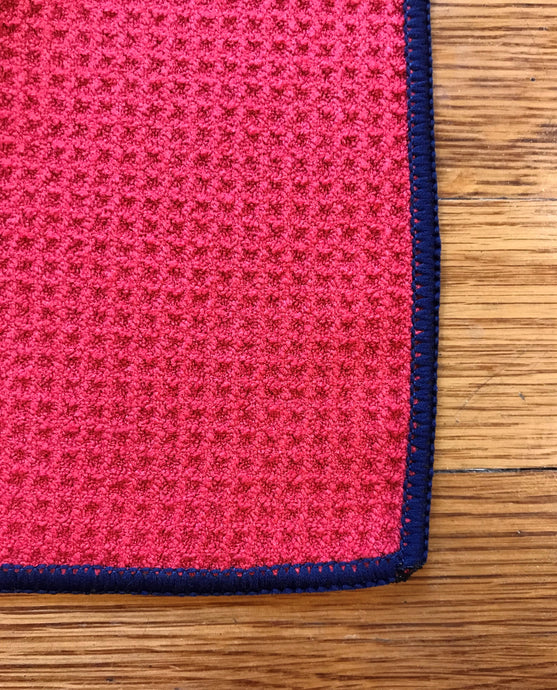 Red Microfiber Waffle Golf Towel | Full Metal Markers