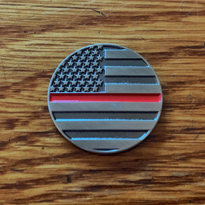 Thin Red Line Magnetic Golf Ball Marker | Full Metal Markers